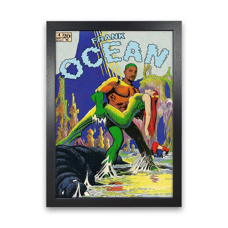 Ocean by David Redon Retro Music Poster Framed Wall Art Print Black Grain