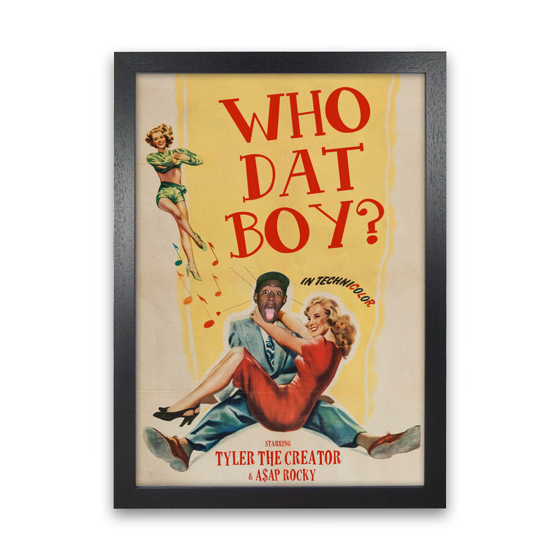 Who Dat Boy by David Redon Retro Music Poster Framed Wall Art Print Black Grain