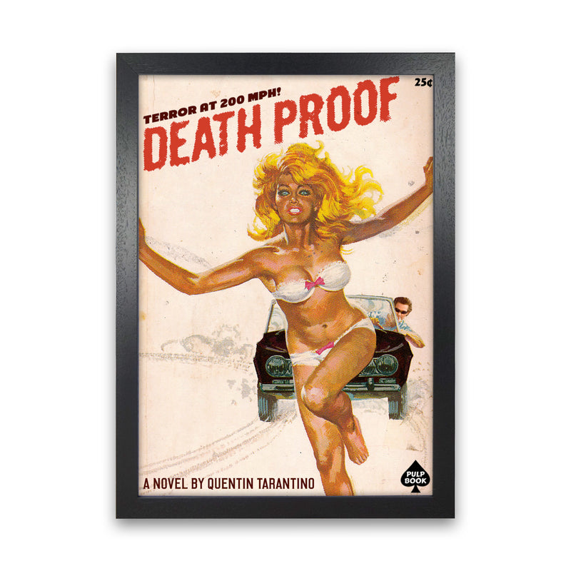 Deathproof by David Redon Retro Movie Poster Framed Wall Art Print Black Grain