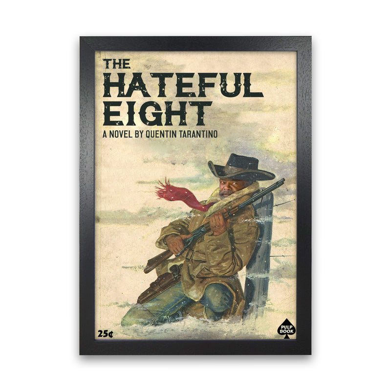 Hateful Eight by David Redon Retro Movie Poster Framed Wall Art Print Black Grain