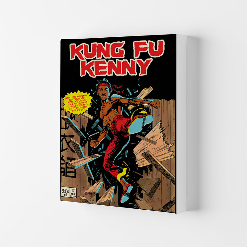 Kung Fu Kenny by David Redon Retro Movie Poster Framed Wall Art Print Canvas