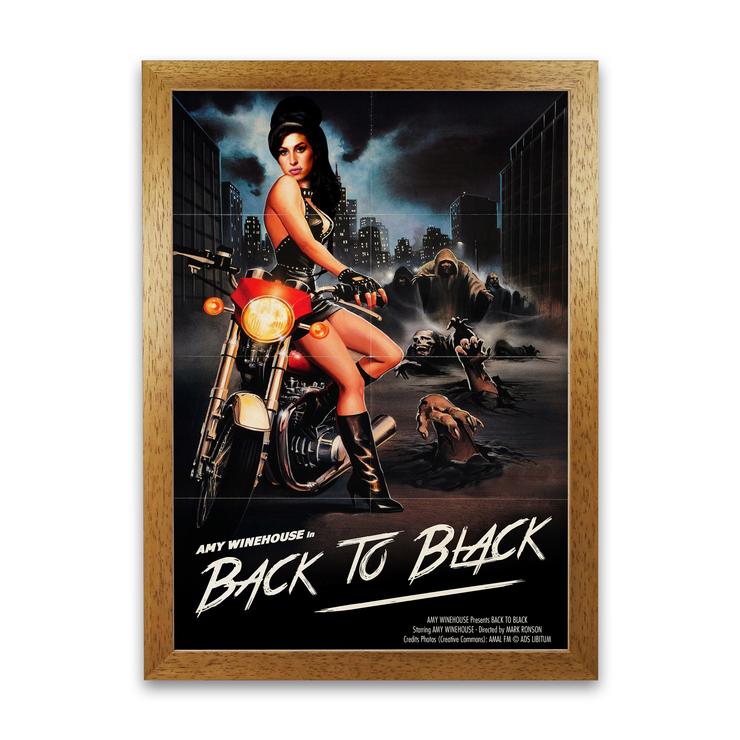 Back to black amy winehouse retro music poster framed wall art print