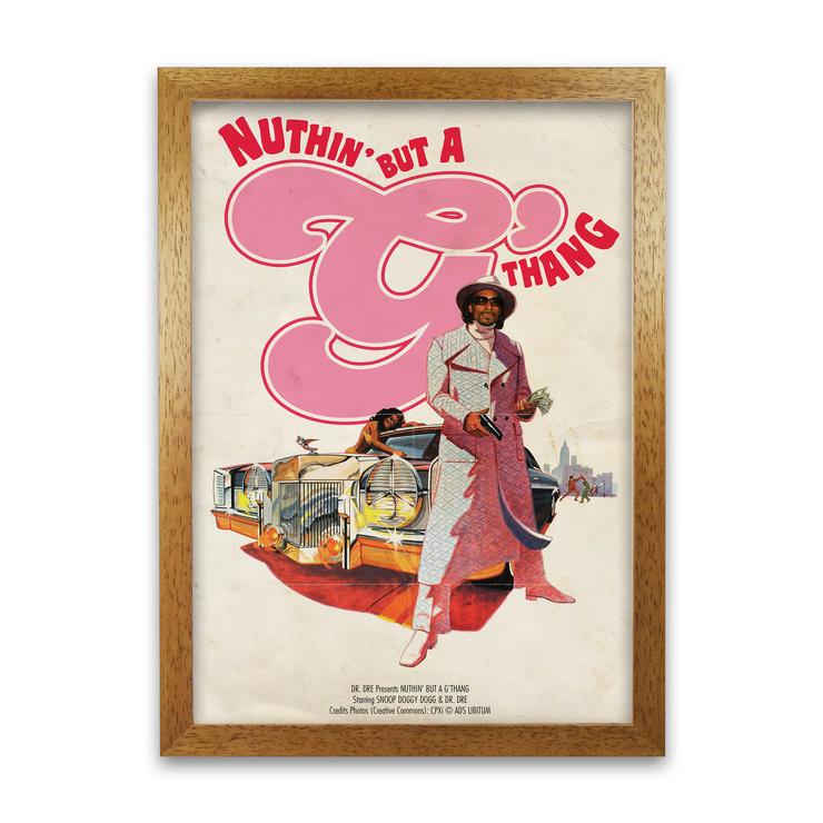 Nuthin but a g thang retro music poster framed wall art print