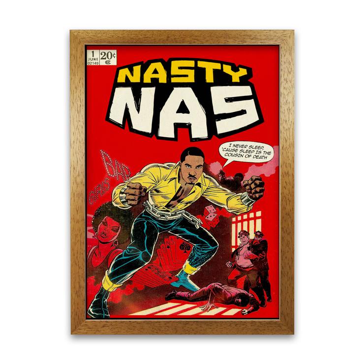 Nasty nas retro music poster framed wall art print