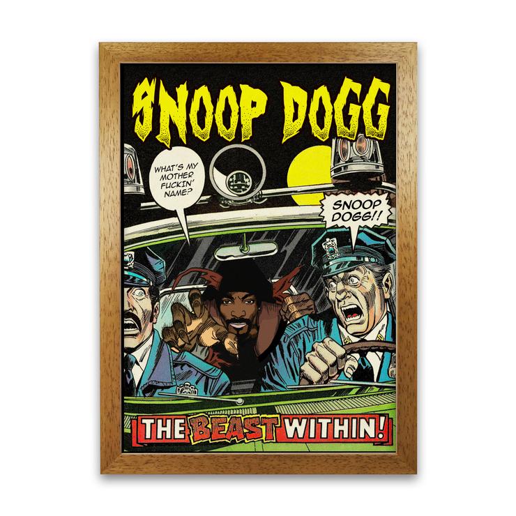 Snoop dog the beast within retro music poster framed wall art print