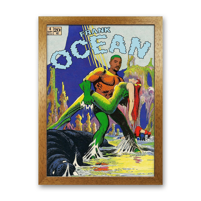 Ocean by David Redon Retro Music Poster Framed Wall Art Print Oak Grain
