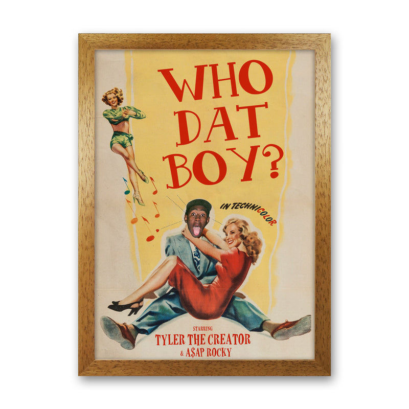 Who Dat Boy by David Redon Retro Music Poster Framed Wall Art Print Oak Grain