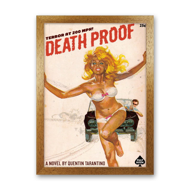 Deathproof by David Redon Retro Movie Poster Framed Wall Art Print Oak Grain