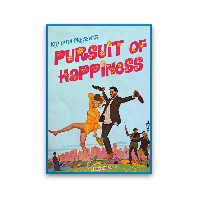 Pursuit of Happiness by David Redon Retro Music Poster Framed Wall Art Print Print Only