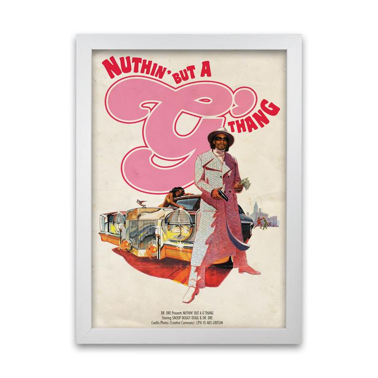 Nuthin but a g thang retro music poster framed wall art print