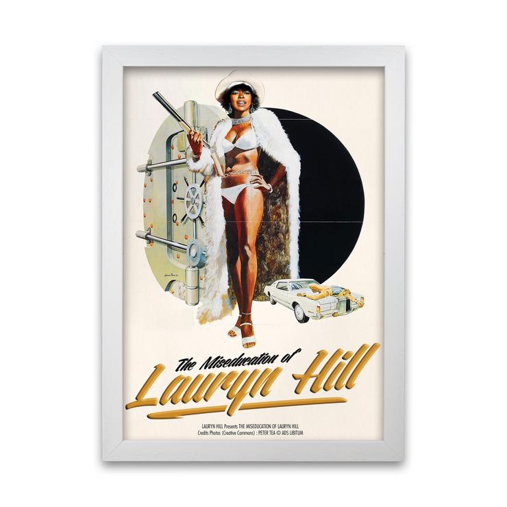 The miseducation of lauryn hill retro music poster framed wall art print