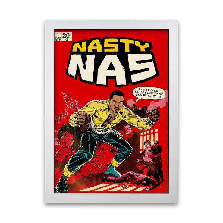 Nasty nas retro music poster framed wall art print