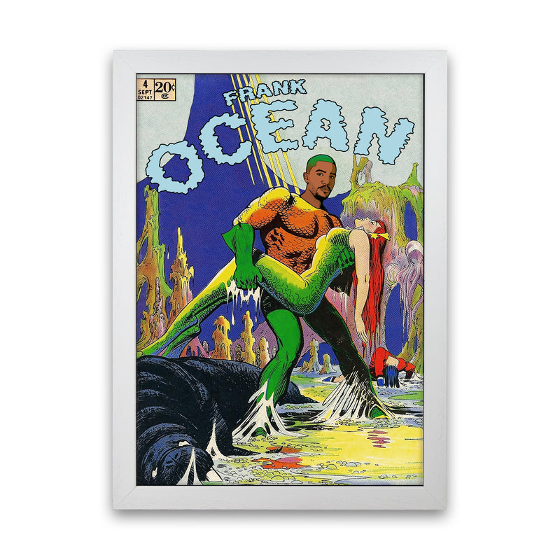 Ocean by David Redon Retro Music Poster Framed Wall Art Print White Grain