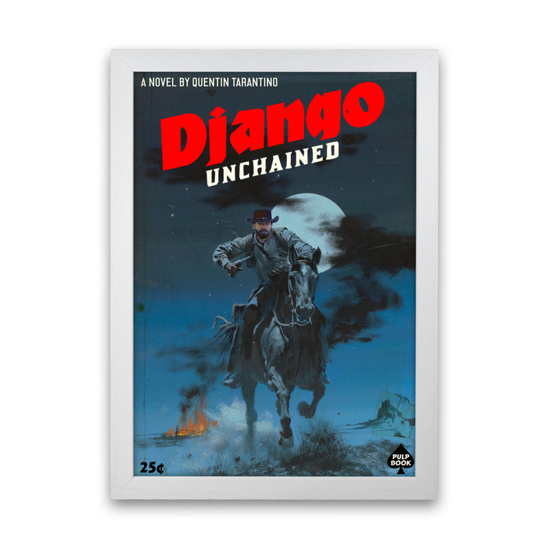 Django by David Redon Retro Movie Poster Framed Wall Art Print White Grain