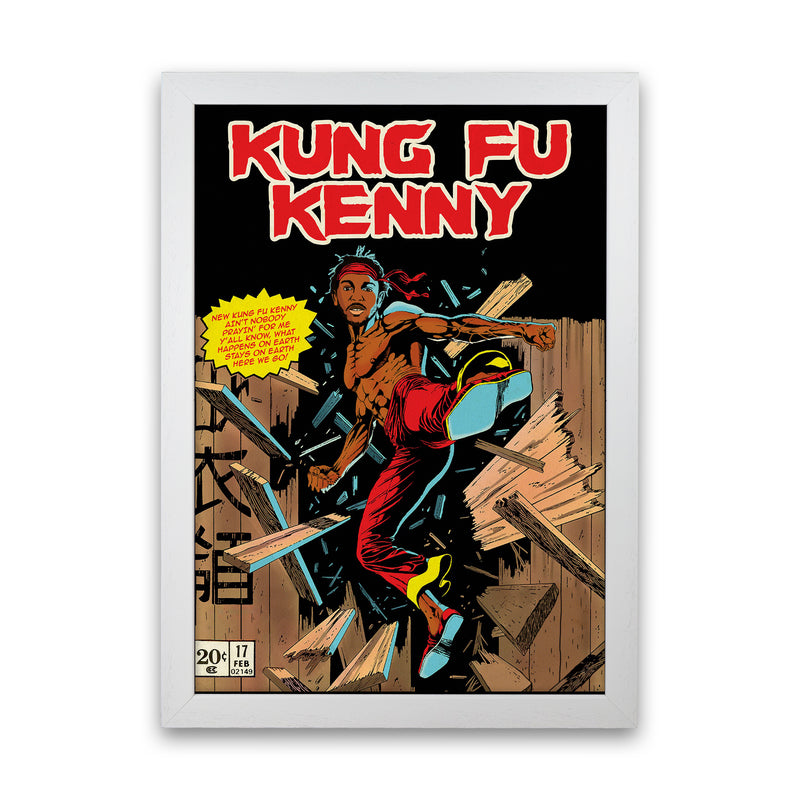 Kung Fu Kenny by David Redon White Frame