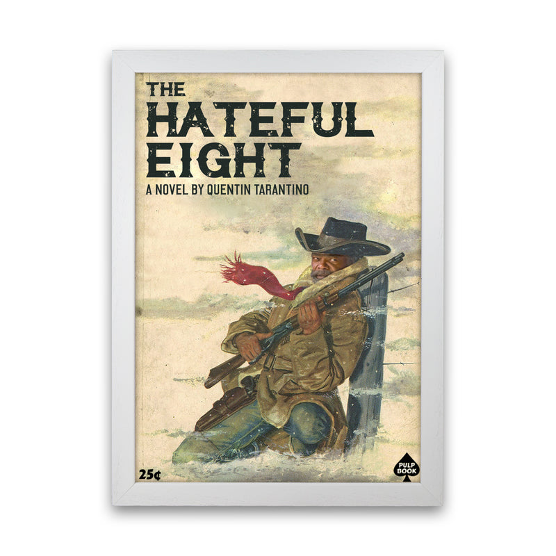 Hateful Eight by David Redon Retro Movie Poster Framed Wall Art Print White Grain