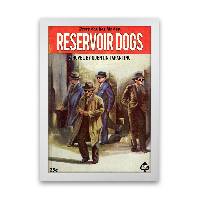 Reservoir Dogs by David Redon Retro Movie Poster Framed Wall Art Print White Grain