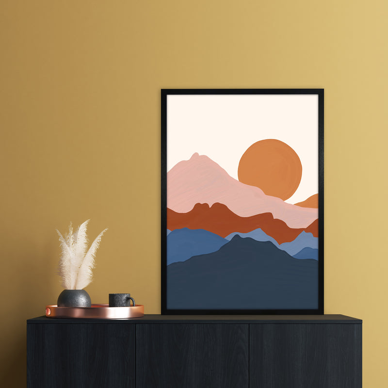 Astract Landscape Art Print by Essentially Nomadic A1 White Frame