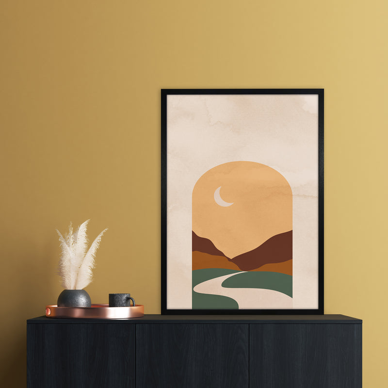 Road Moon Art Print by Essentially Nomadic A1 White Frame