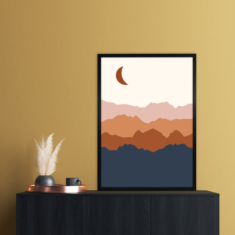 Moon Blue Mountain 01 Art Print by Essentially Nomadic A1 White Frame