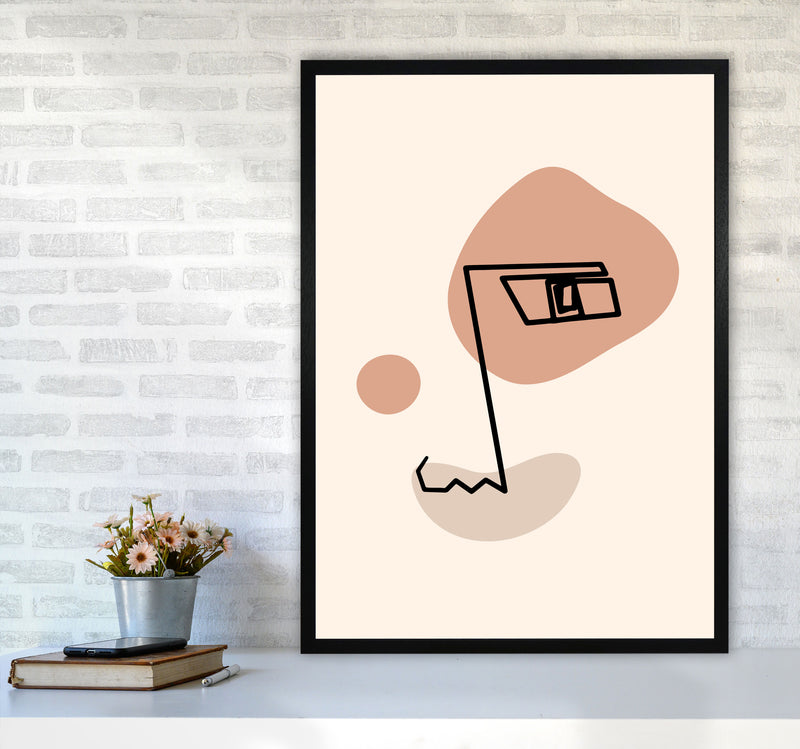 Absract 1 Face Line Art Art Print by Essentially Nomadic A1 White Frame