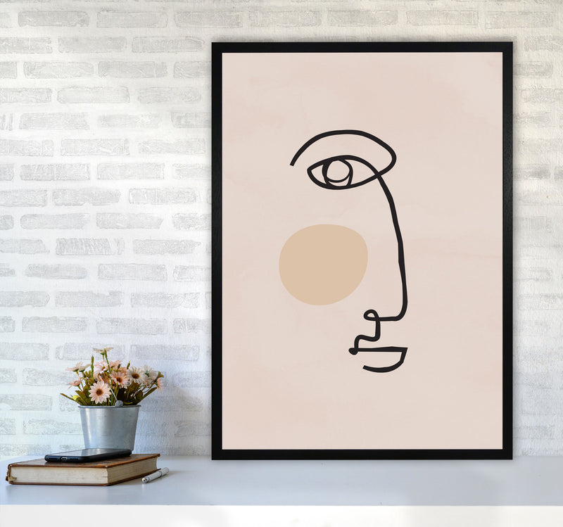 Absract 2 Face Line Art Art Print by Essentially Nomadic A1 White Frame