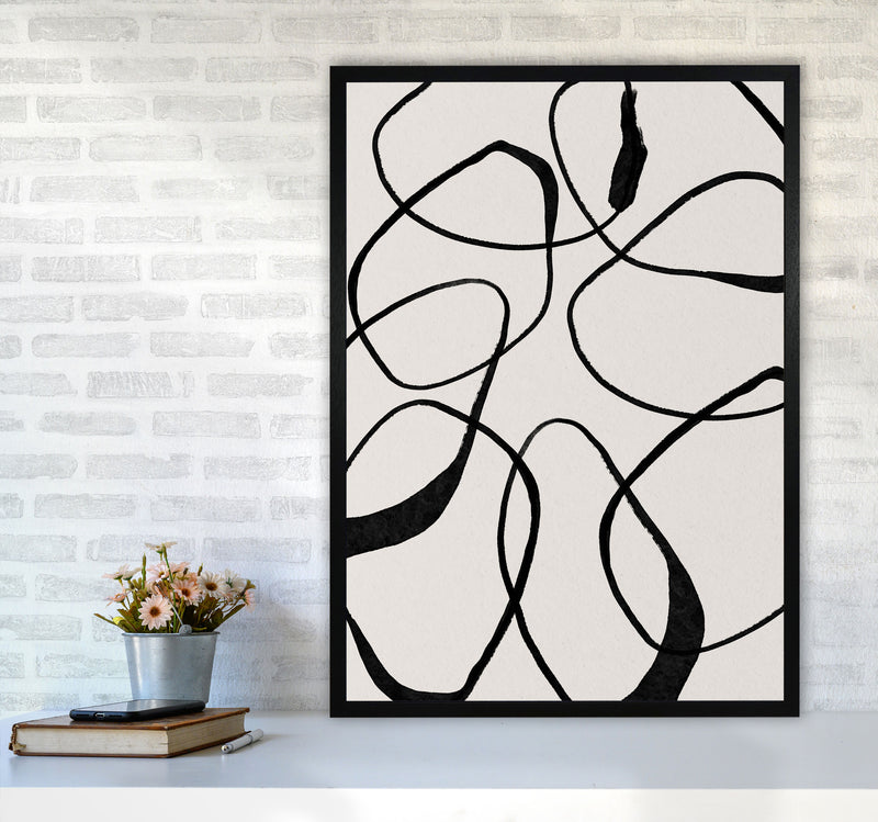 Abstract Scribble Art Print by Essentially Nomadic A1 White Frame