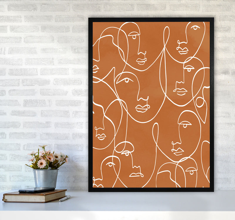Face Line Art Art Print by Essentially Nomadic A1 White Frame