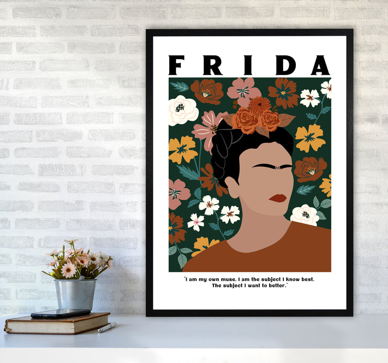 Frida Floral Art Print by Essentially Nomadic A1 White Frame