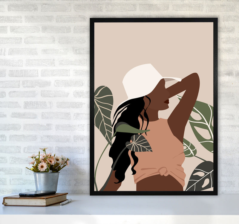 Girl Black Woman Art Print by Essentially Nomadic A1 White Frame