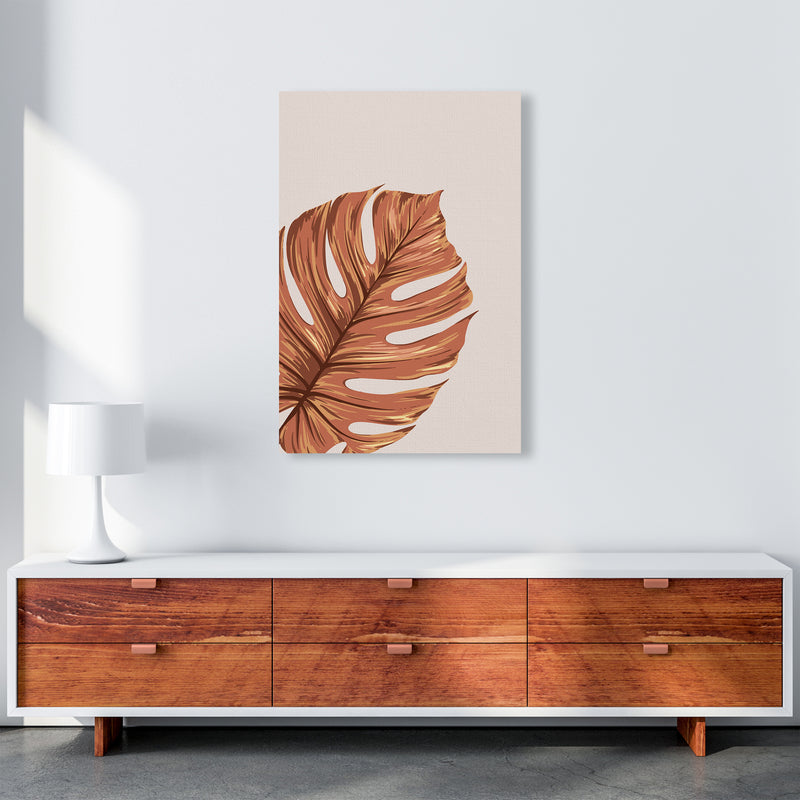 Monstera Leaf Teracotta Art Print by Essentially Nomadic A1 Canvas