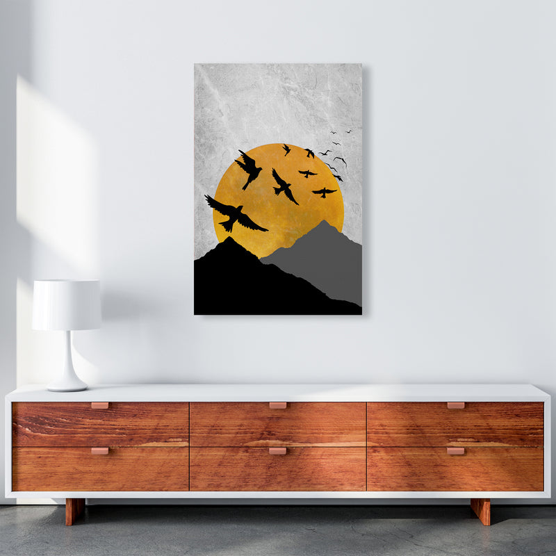 The Sunset Mountain Bird Flying Art Print by Essentially Nomadic A1 Canvas