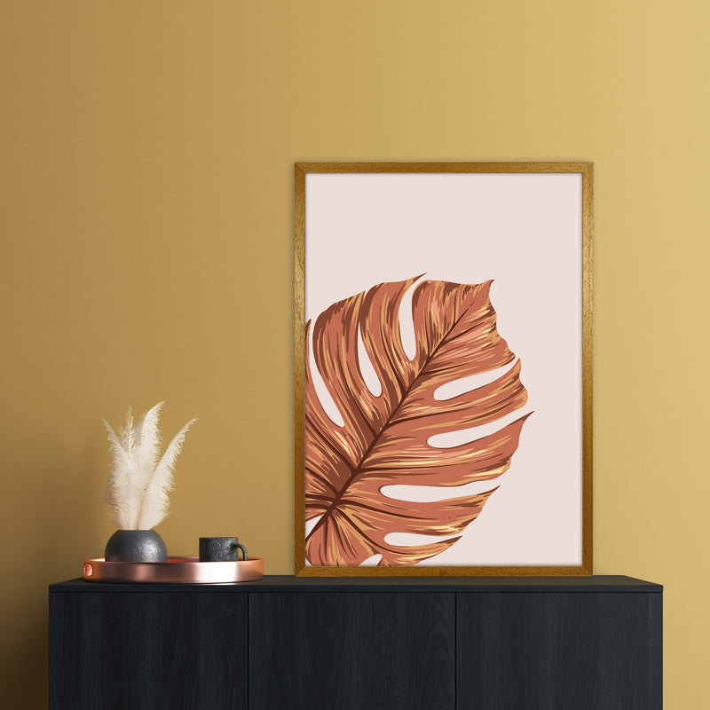 Monstera Leaf Teracotta Art Print by Essentially Nomadic A1 Print Only