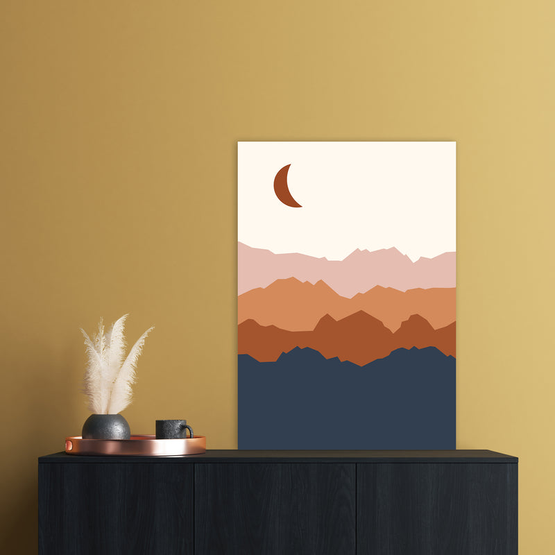 Moon Blue Mountain 01 Art Print by Essentially Nomadic A1 Black Frame