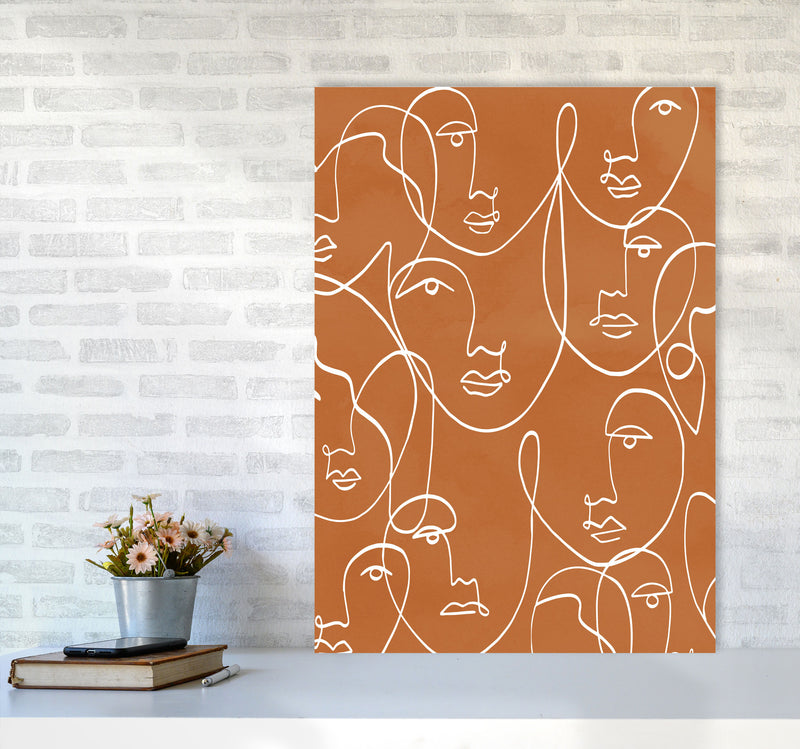 Face Line Art Art Print by Essentially Nomadic A1 Black Frame