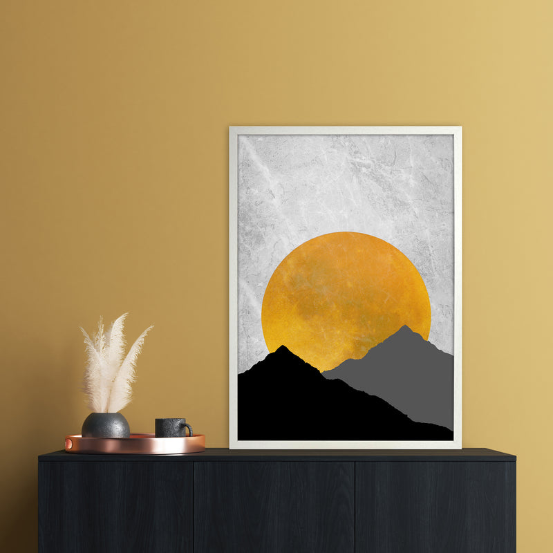 The Sunset Mountain Art Print by Essentially Nomadic A1 Oak Frame