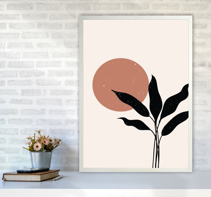 Abstract Leaf Sun Art Print by Essentially Nomadic A1 Oak Frame