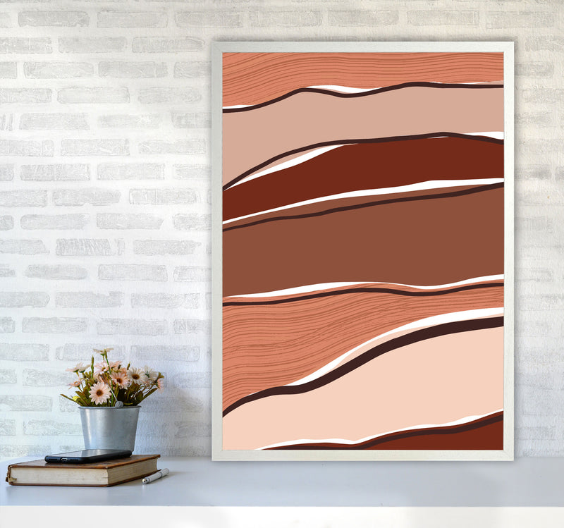 Abstract Stripes Art Print by Essentially Nomadic A1 Oak Frame