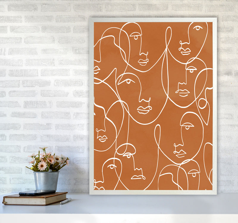 Face Line Art Art Print by Essentially Nomadic A1 Oak Frame