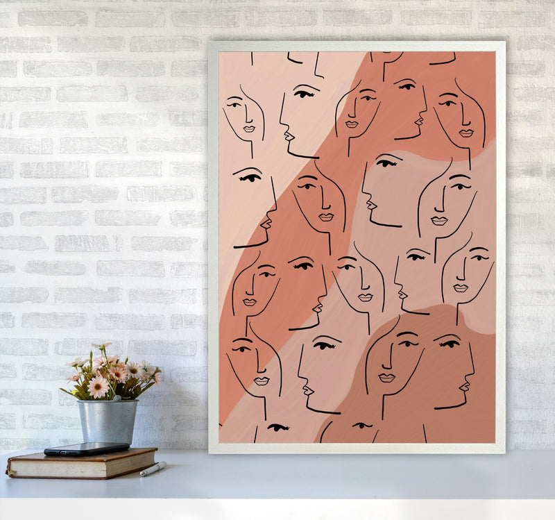 Faces Art Print by Essentially Nomadic A1 Oak Frame