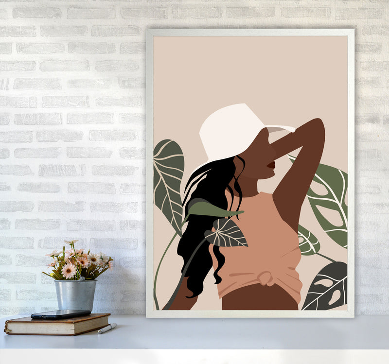 Girl Black Woman Art Print by Essentially Nomadic A1 Oak Frame