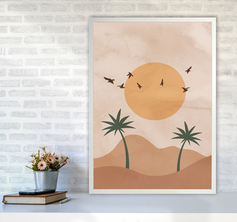 Desert Palm Art Print by Essentially Nomadic A1 Oak Frame