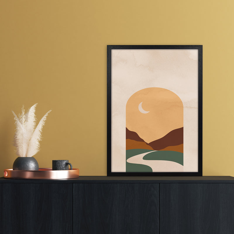 Road Moon Art Print by Essentially Nomadic A2 White Frame