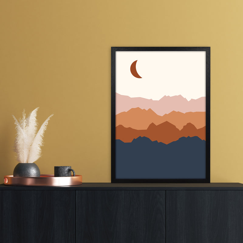 Moon Blue Mountain 01 Art Print by Essentially Nomadic A2 White Frame