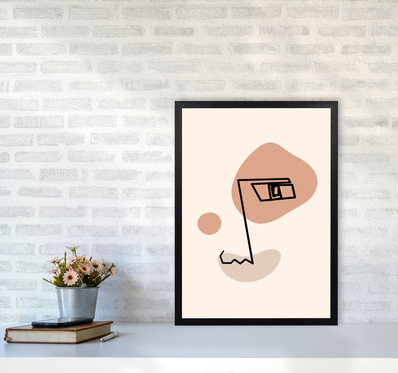 Absract 1 Face Line Art Art Print by Essentially Nomadic A2 White Frame