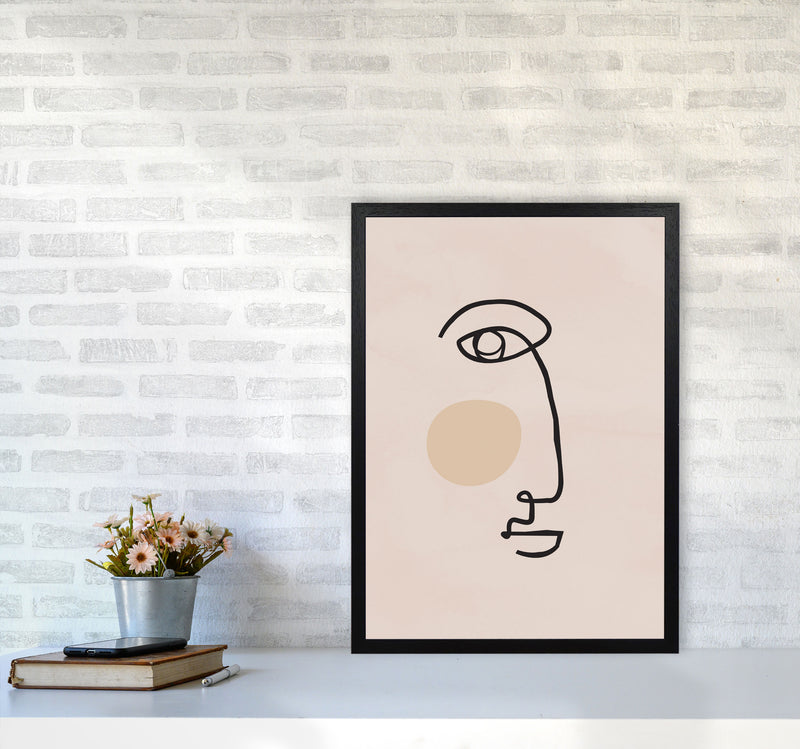 Absract 2 Face Line Art Art Print by Essentially Nomadic A2 White Frame