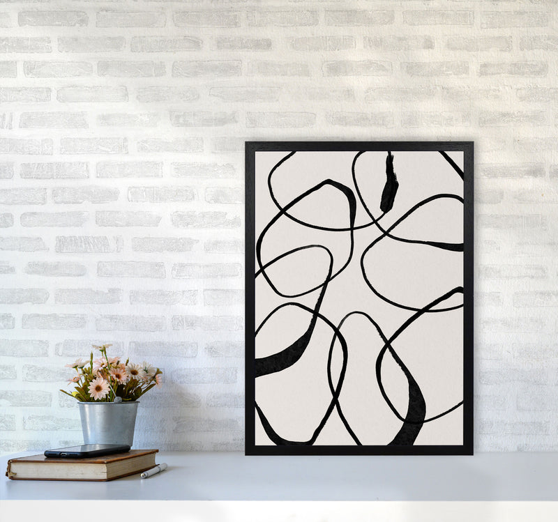 Abstract Scribble Art Print by Essentially Nomadic A2 White Frame