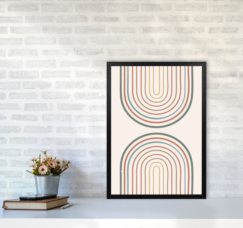 Mid Century Rainbow Art Print by Essentially Nomadic A2 White Frame