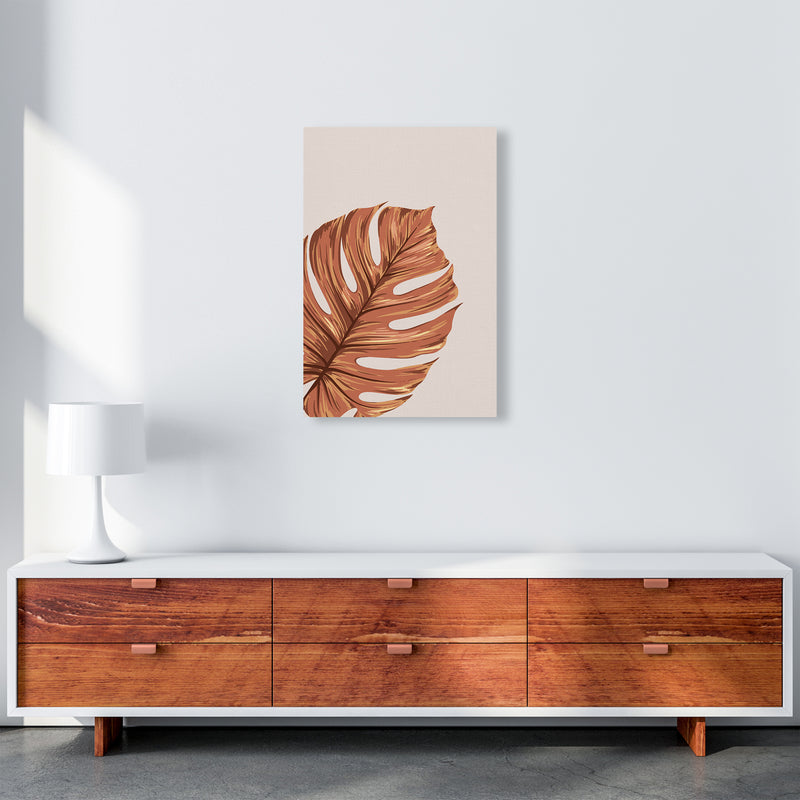 Monstera Leaf Teracotta Art Print by Essentially Nomadic A2 Canvas