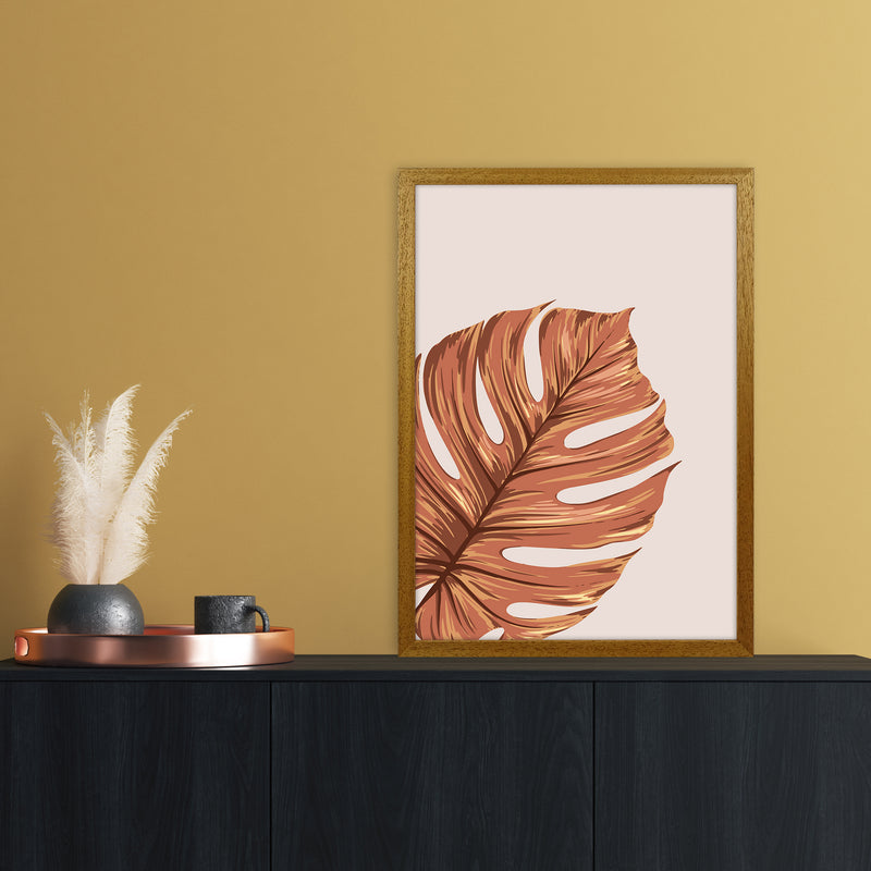 Monstera Leaf Teracotta Art Print by Essentially Nomadic A2 Print Only